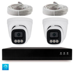 Комплект IP-видеонаблюдения  KIT-A402IP-POE 4 Мп, 2 купольные IP-камеры, NVR, 4 PoE порта