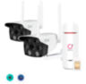 Комплект видеонаблюдения 4G 5Мп KIT-XMS502-4G две камеры для улицы, микрофон, динамик, LED-подсветка, слот microSD