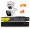 Комплект видеонаблюдения IP 2Мп KIT-B2168IP-POE 16 камер для помещения, 8 камер для улицы, ночная съёмка, POE питание