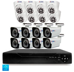 Комплект видеонаблюдения AHD 5Мп KIT-B516HD 8 камер для улицы, 8 камер для помещения, датчик движения, ночная съемка
