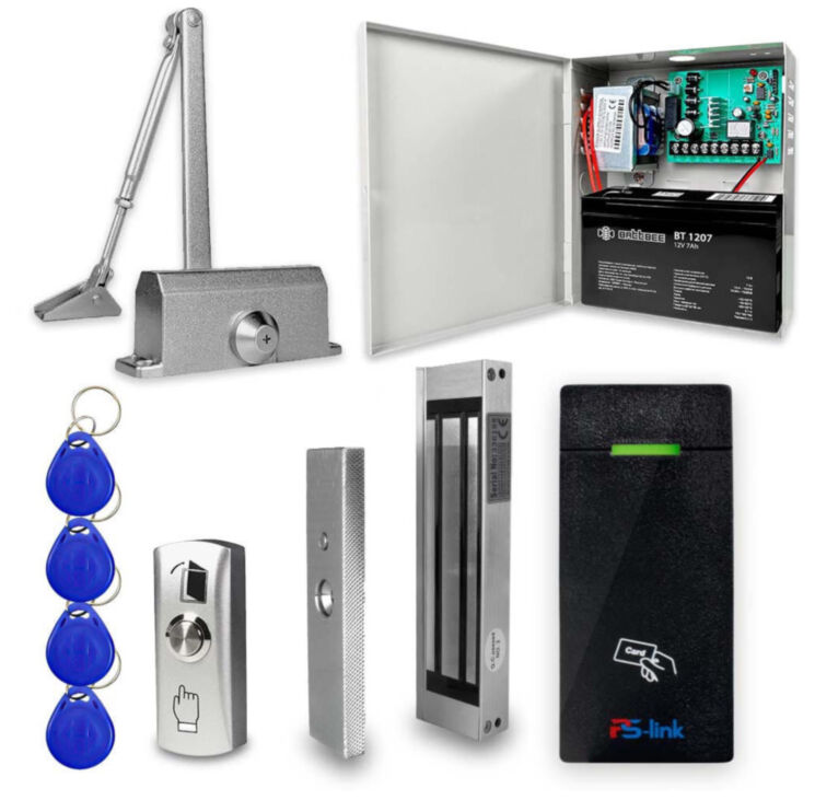 Система СКУД KIT-M010EM-180UPS с блоком резервного питания и доводчиком
