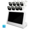 Комплект видеонаблюдения IP 2Мп KIT-C208IP-POE-LCD с POE питанием и монитором 10", 8 уличных камер с ночной съёмкой