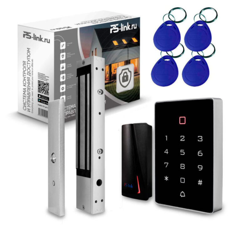 Система СКУД KIT-T12MF-P-350 / эл. магнитный замок 350кг / кодовая панель / RFID Mifare