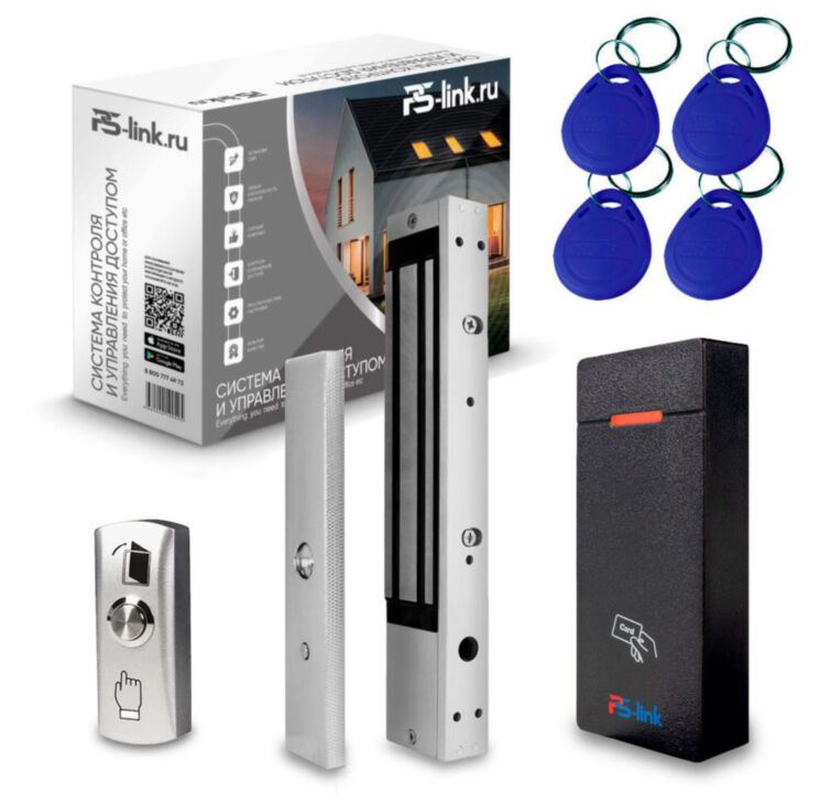 Система СКУД KIT-M010EM-WP-350LED / эл. магнитный замок 350кг / RFID