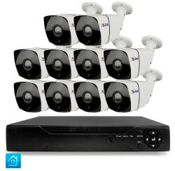Комплект видеонаблюдения AHD 8Мп KIT-C810HD 10 камер для улицы, ночная съемка, датчик движения