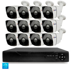 Комплект видеонаблюдения AHD 8Мп KIT-C812HD 12 камер для улицы, ночная съемка, датчик движения