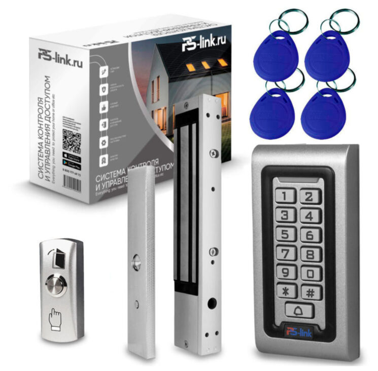 Система СКУД KIT-S601EM-WP-W-350LED / магнитный замок на 350 кг / кодовая панель / RFID / WIFI