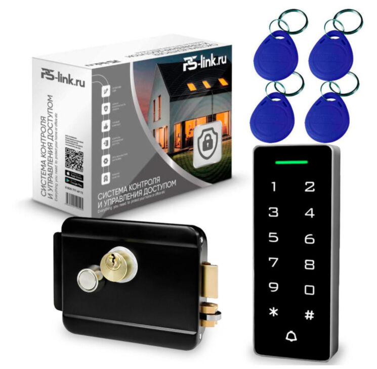 Система СКУД KIT-T1202EM-WP-W-B эл. механический замок, кодовая панель, RFID 125кГц, WIFI