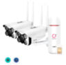 Комплект видеонаблюдения 4G 3Мп KIT-XME302-4G 2 камеры для улицы, микрофон, динамик, LED-подсветка, слот microSD, приложение