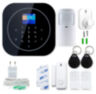 Охранная сигнализация WIFI/GSM G12 для дома и офиса, до 100 беспроводных датчиков, чёрный корпус