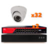Комплект видеонаблюдения IP 2Мп KIT-A232IP-POE 32 камеры с ночной съемкой для помещения, с датчиком движения, питание PoE